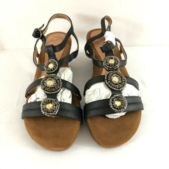 Alexis Leroy Womens Sandals Wedge Ankle Strap US 6 - Picture 2 of 6